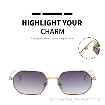 Nova moda pequena moldura polígono Óculos de sol Moda feminina na Europa e América os mesmos Óculos de sol óculos estilo de rua s21102